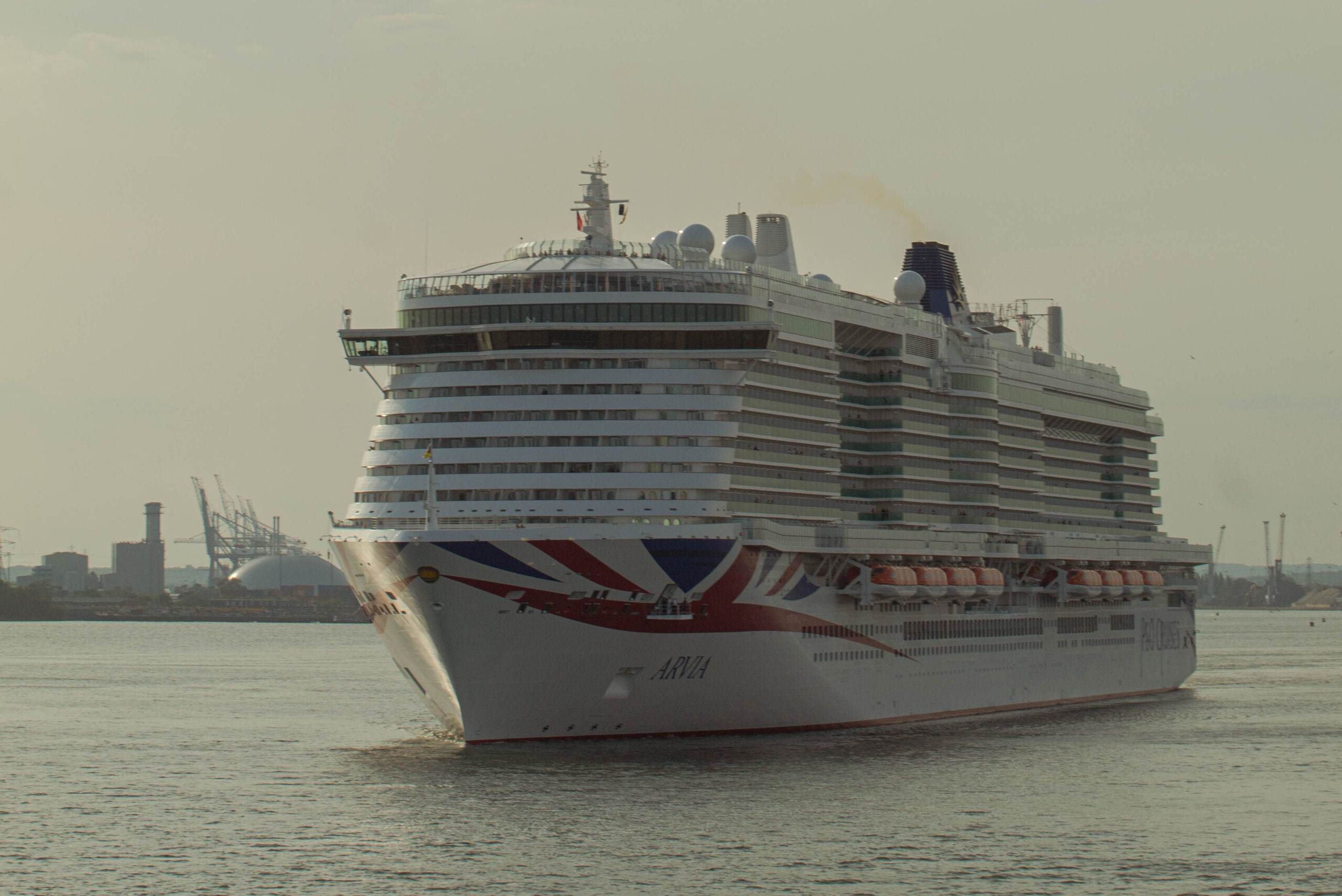 An image showing a cruise ship leaving Southampton port in the UK