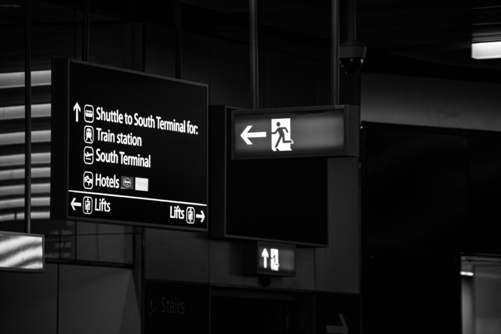 An image showing a navigational sign for Gatwick Airport